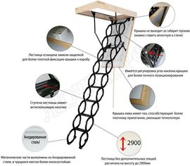 Чердачная лестница Oman Nozycowe Termo 600*700*2900 Чердачная лестница Oman Nozycowe Termo 600*700*2900