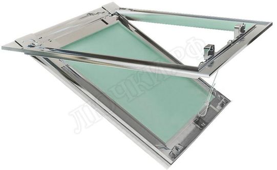 Люк под покраску Ультра для установки в потолок, 2 створки, съёмная перегородка 1200*450 (посадочный размер 1206*456) Люк под покраску Ультра для установки в потолок, 2 створки, съёмная перегородка 1200*450 (посадочный размер 1206*456)