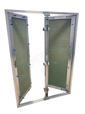 Люк под покраску Хаммер Гиппократ для установки в стену, 2 створки, съёмная перегородка 650*1000 Люк под покраску Хаммер Гиппократ для установки в стену, 2 створки, съёмная перегородка 650*1000