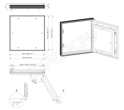 Люк под покраску Премиум Лайт противопожарный EIS60 300*550 Люк под покраску Премиум Лайт противопожарный EIS60 300*550