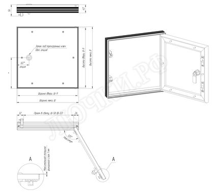 Люк под покраску Премиум Лайт для установки в стену Люк под покраску Премиум Лайт для установки в стену