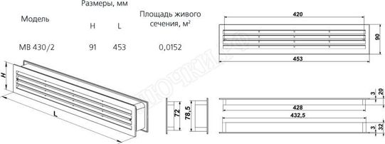 Решетка пластиковая МВ 430/2 ( двойная ) Решетка пластиковая МВ 430/2 ( двойная )