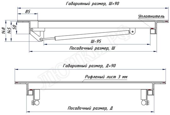 Уличный люк Дворник Уголок, стальной рифленый лист 1200*1600 Уличный люк Дворник Уголок, стальной рифленый лист 1200*1600