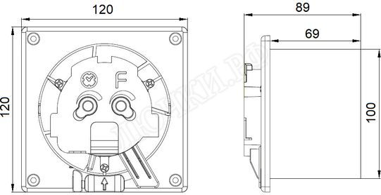 Вытяжной вентилятор airRoxy TS, чёрный матовый, 01-159 Вытяжной вентилятор airRoxy TS, чёрный матовый, 01-159