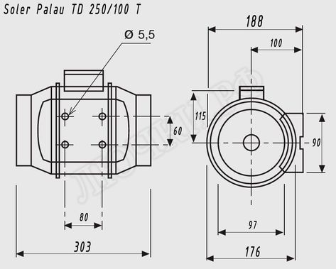 Вентилятор TD250/100 T Вентилятор TD250/100 T