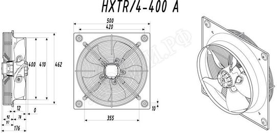 Вентилятор HXTR/4-400-A Вентилятор HXTR/4-400-A
