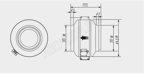 Канальный вентилятор Vent NK 100 Канальный вентилятор Vent NK 100